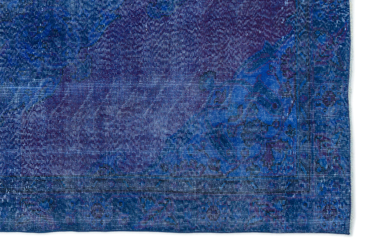 Blue Over Dyed Vintage Rug 5&#39;10&#39;&#39; x 8&#39;7&#39;&#39; ft 178 x 261 cm