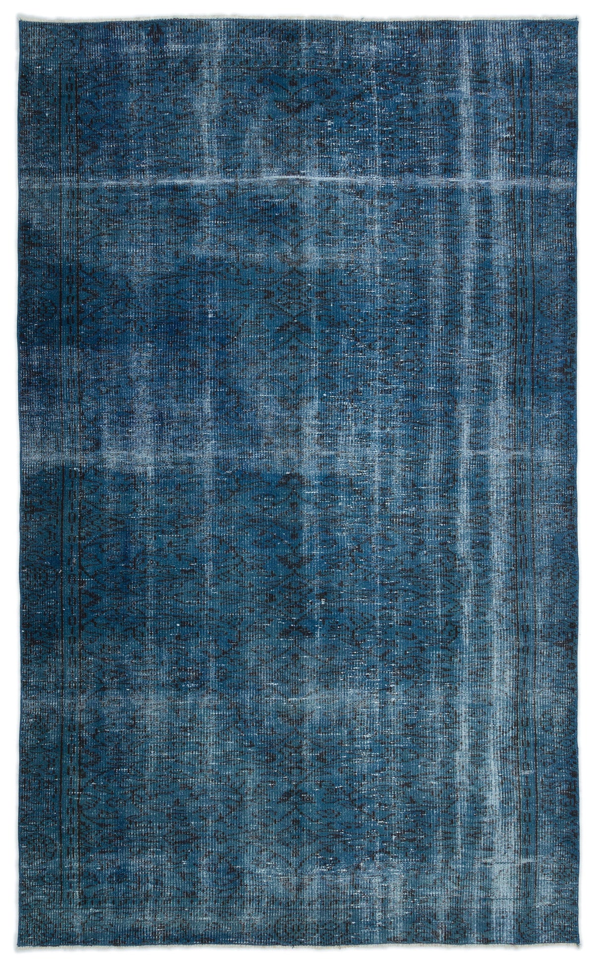 Turquoise  Over Dyed Vintage Rug 5&#39;4&#39;&#39; x 8&#39;11&#39;&#39; ft 162 x 271 cm
