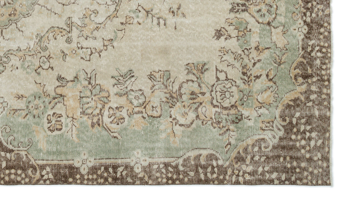 Beige Over Dyed Vintage Rug 5'6'' x 9'10'' ft 168 x 300 cm