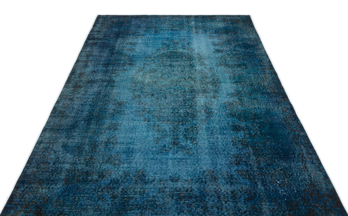 Traditional Design Stone Blue Over Dyed Vintage Rug 5&#39;6&#39;&#39; x 9&#39;3&#39;&#39; ft 168 x 281 cm
