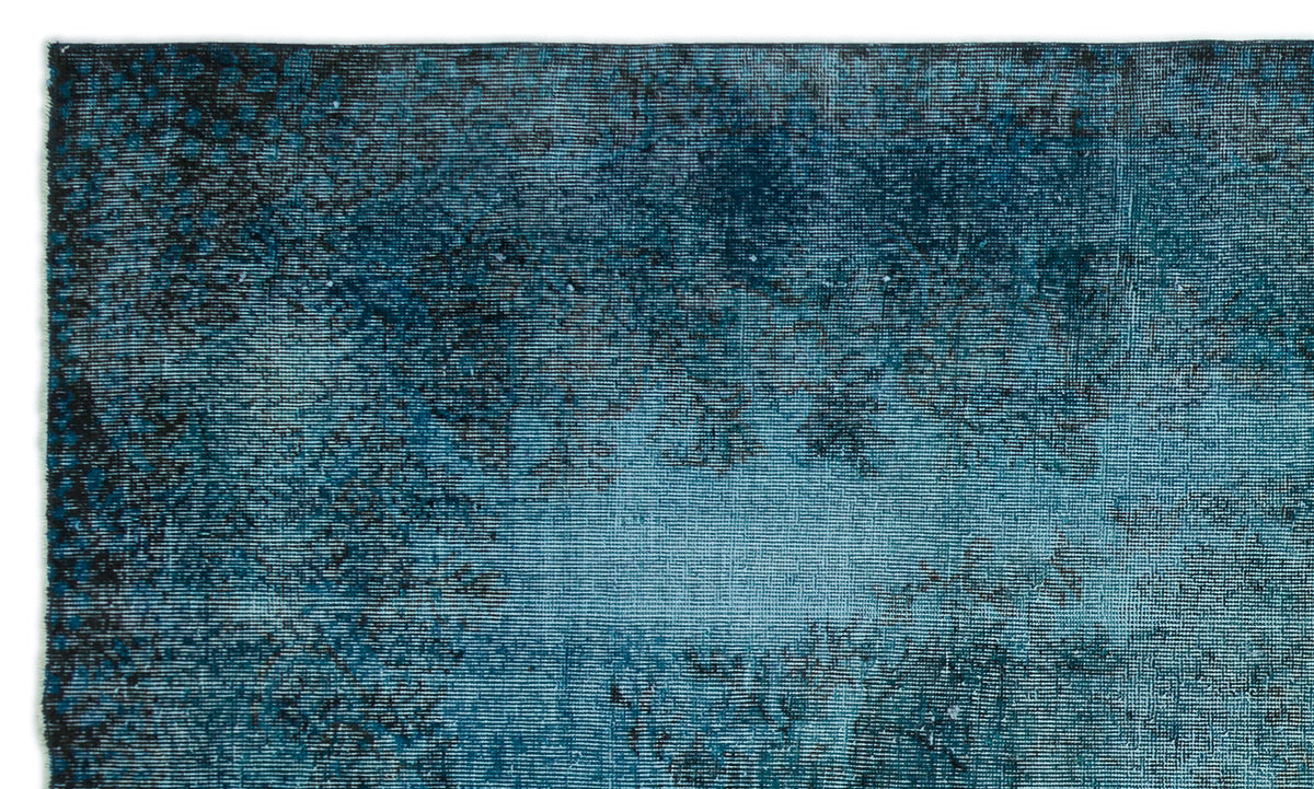 Traditional Design Stone Blue Over Dyed Vintage Rug 5&#39;6&#39;&#39; x 9&#39;3&#39;&#39; ft 168 x 281 cm