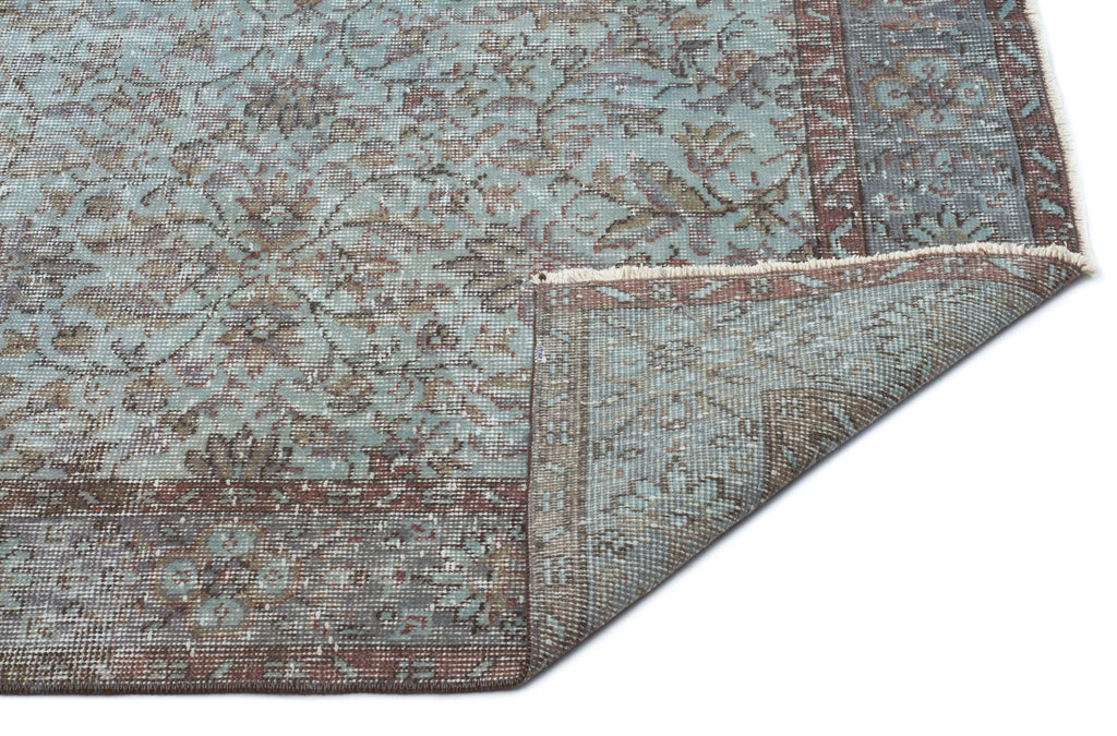 Blue Over Dyed Vintage Rug 5'2'' x 8'10'' ft 157 x 270 cm