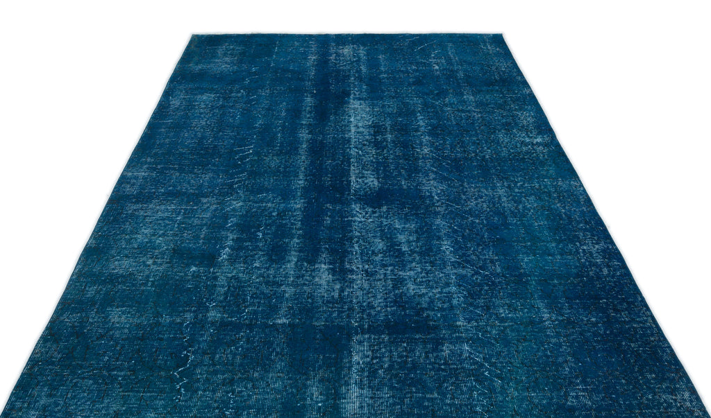 Turquoise  Over Dyed Vintage Rug 5'10'' x 9'2'' ft 178 x 280 cm
