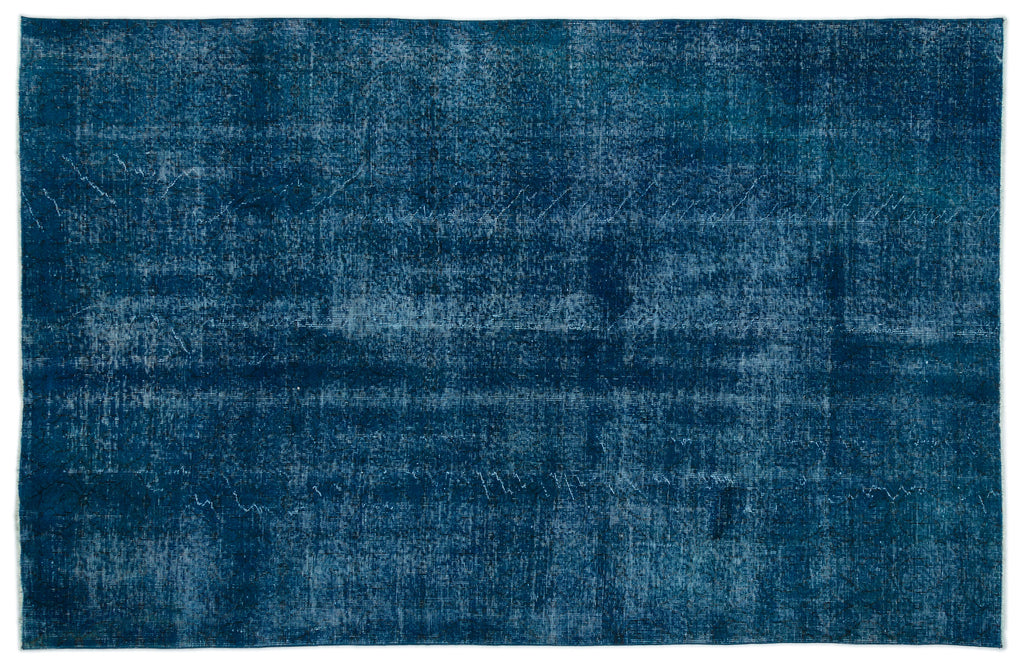 Turquoise  Over Dyed Vintage Rug 5'10'' x 9'2'' ft 178 x 280 cm