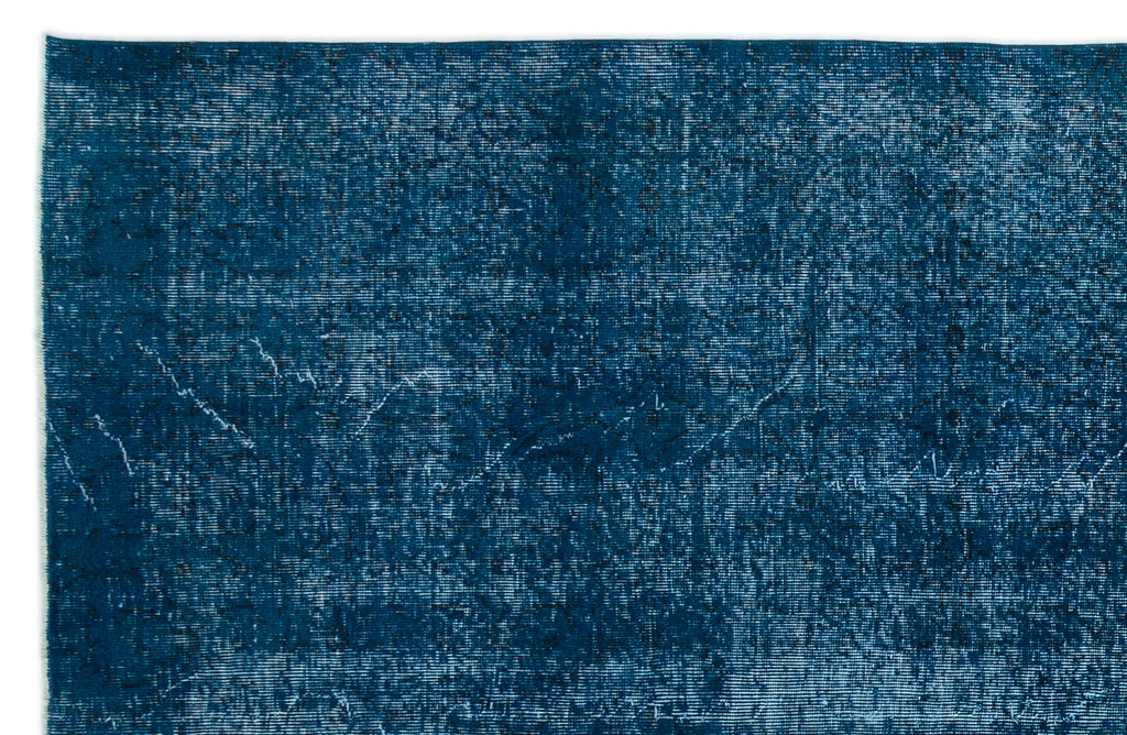 Turquoise  Over Dyed Vintage Rug 5'10'' x 9'2'' ft 178 x 280 cm