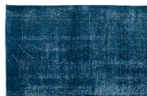 Turquoise  Over Dyed Vintage Rug 5'10'' x 9'2'' ft 178 x 280 cm