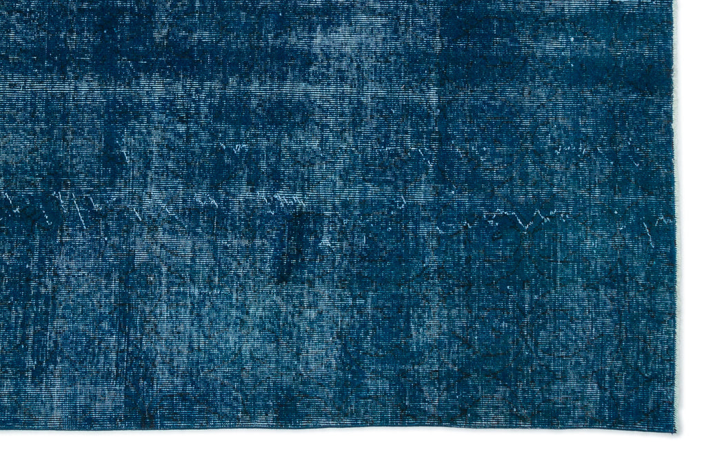 Turquoise  Over Dyed Vintage Rug 5'10'' x 9'2'' ft 178 x 280 cm