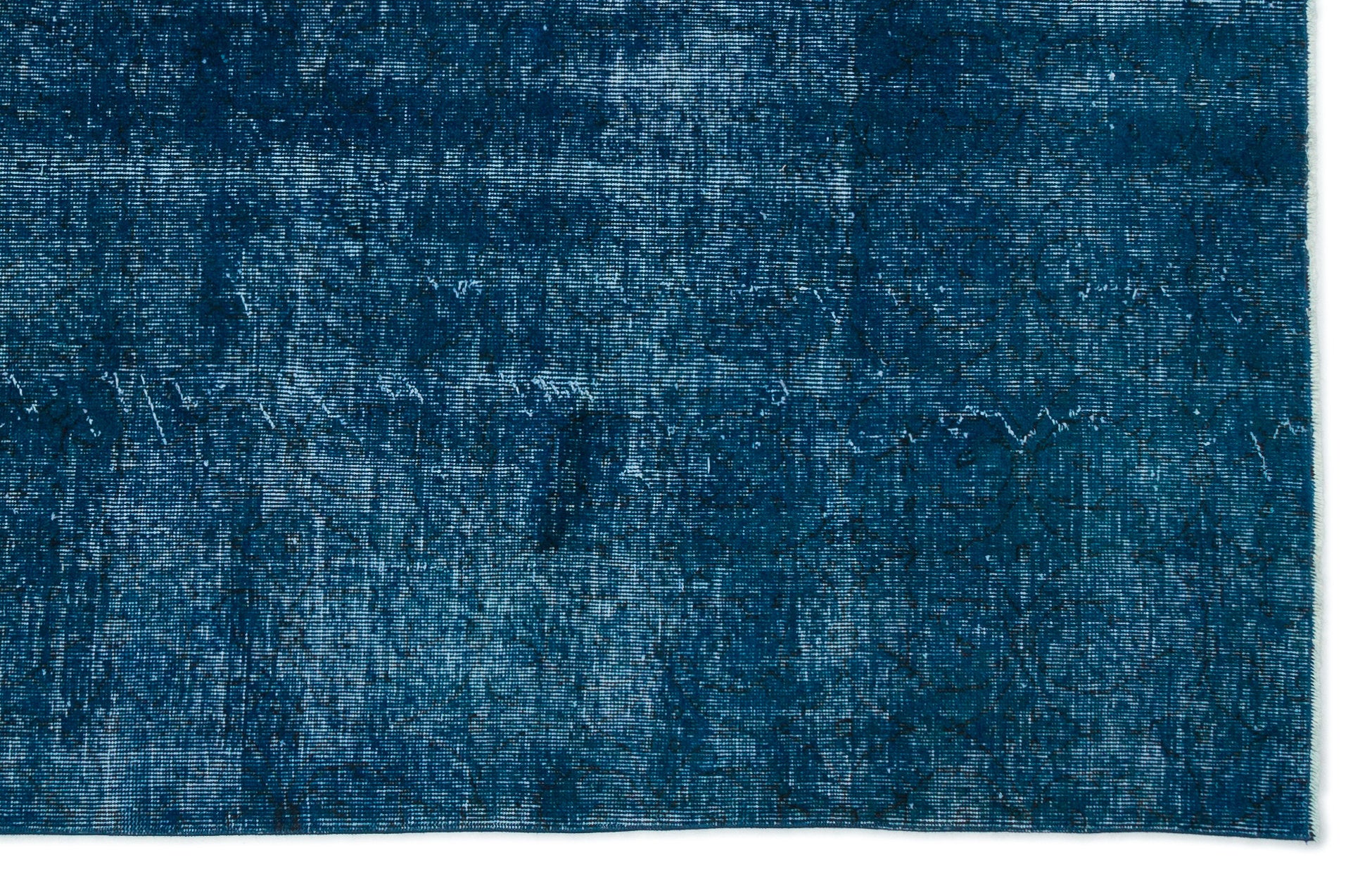 Turquoise  Over Dyed Vintage Rug 5'10'' x 9'2'' ft 178 x 280 cm