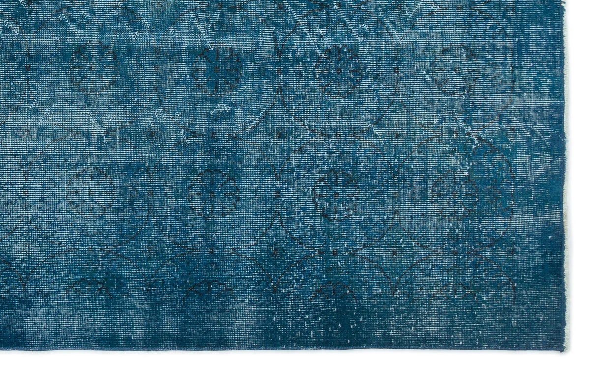 Turquoise  Over Dyed Vintage Rug 5&#39;3&#39;&#39; x 8&#39;4&#39;&#39; ft 161 x 254 cm