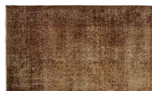 Brown Over Dyed Vintage Rug 5'7'' x 9'6'' ft 171 x 290 cm