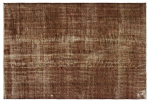 Brown Over Dyed Vintage Rug 5'7'' x 8'3'' ft 170 x 252 cm