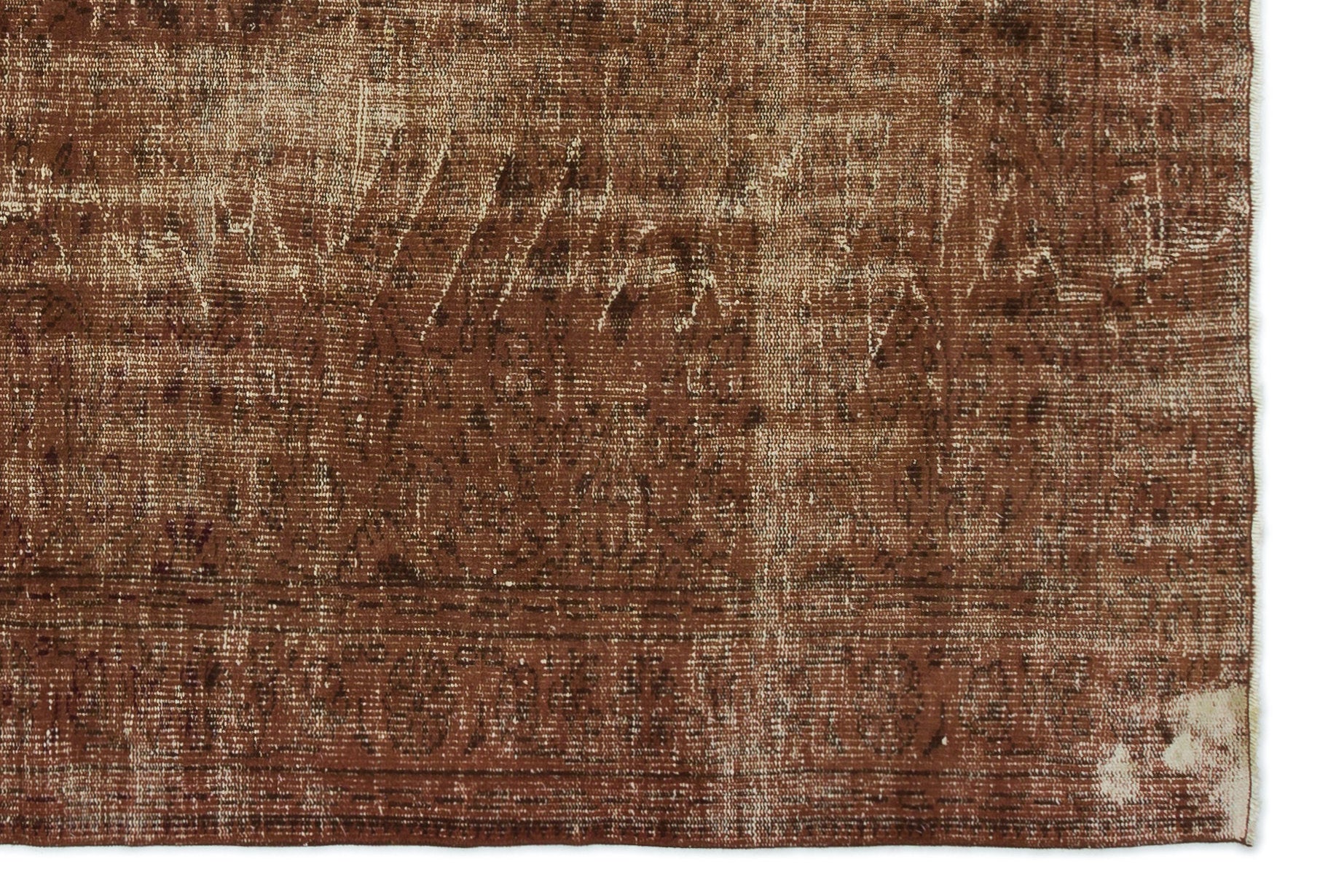 Brown Over Dyed Vintage Rug 5'7'' x 8'3'' ft 170 x 252 cm