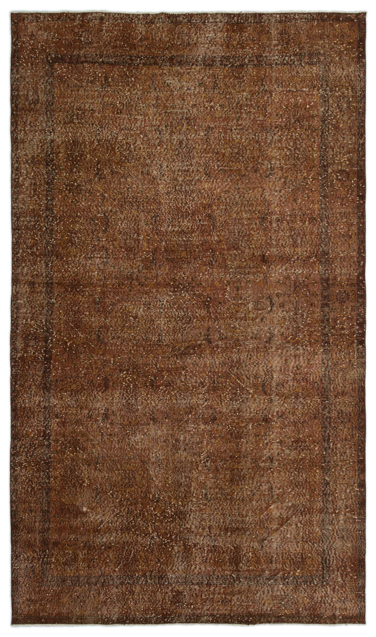 Brown Over Dyed Vintage Rug 5&#39;11&#39;&#39; x 10&#39;2&#39;&#39; ft 180 x 310 cm