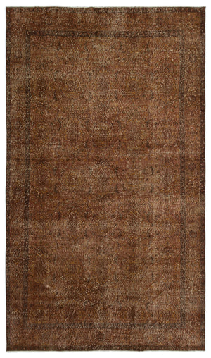 Brown Over Dyed Vintage Rug 5'11'' x 10'2'' ft 180 x 310 cm