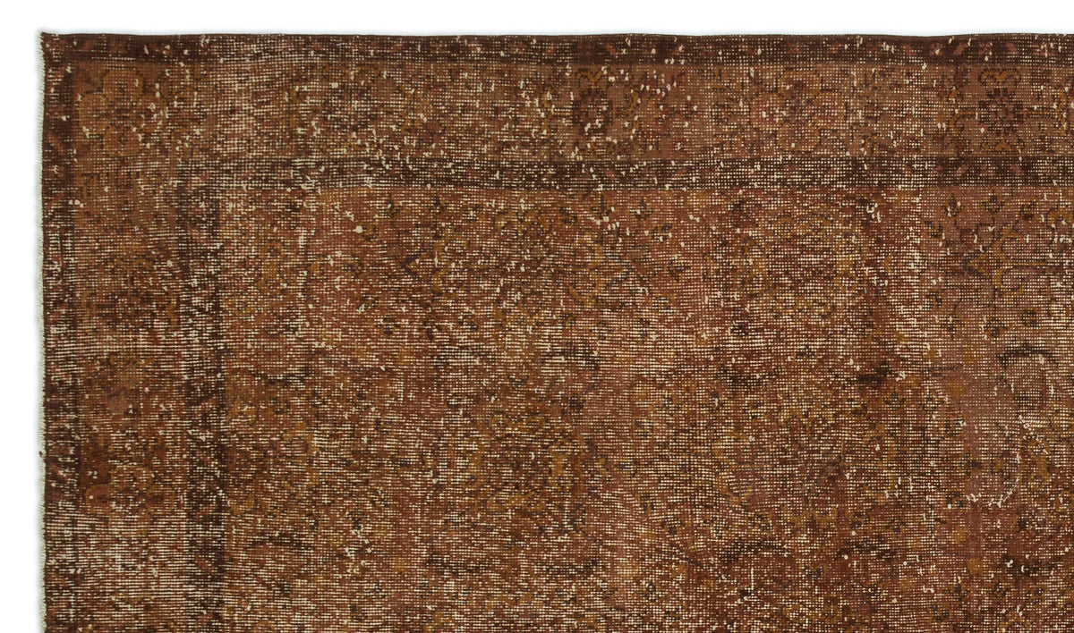 Brown Over Dyed Vintage Rug 5&#39;11&#39;&#39; x 10&#39;2&#39;&#39; ft 180 x 310 cm