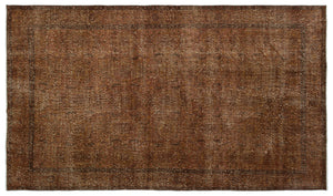 Brown Over Dyed Vintage Rug 5'11'' x 10'2'' ft 180 x 310 cm