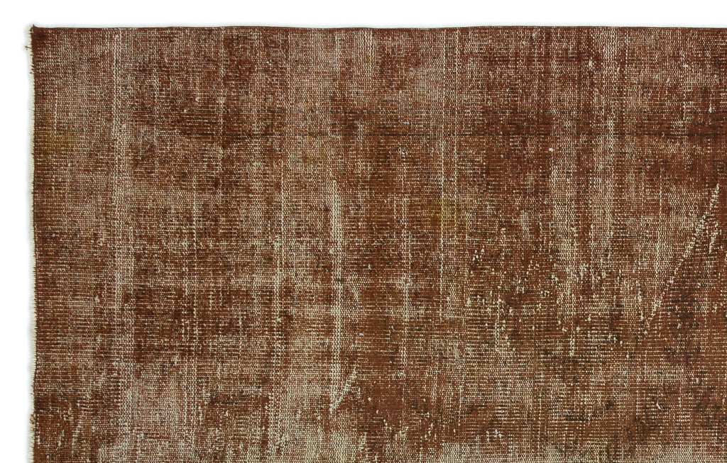 Brown Over Dyed Vintage Rug 5'9'' x 8'11'' ft 175 x 271 cm