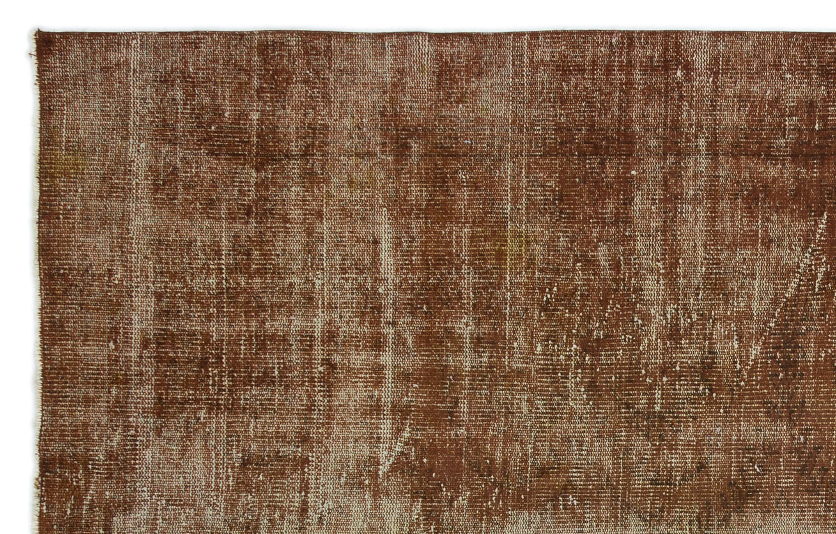 Brown Over Dyed Vintage Rug 5&#39;9&#39;&#39; x 8&#39;11&#39;&#39; ft 175 x 271 cm