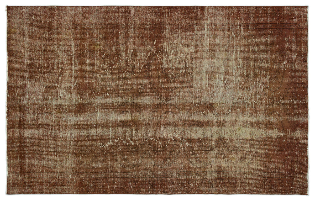 Brown Over Dyed Vintage Rug 5&#39;9&#39;&#39; x 8&#39;11&#39;&#39; ft 175 x 271 cm