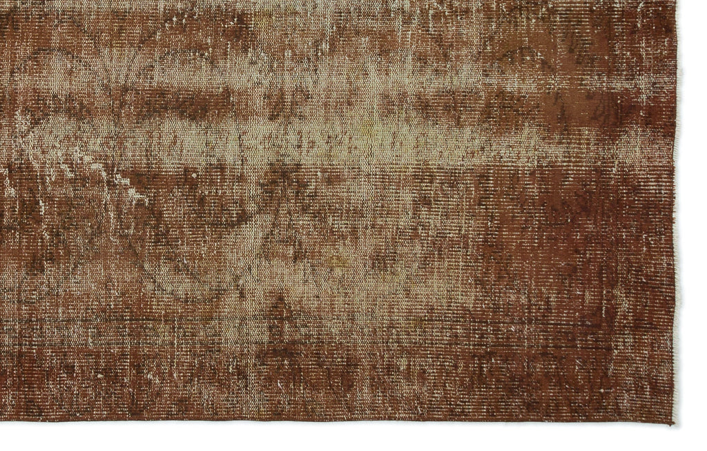 Brown Over Dyed Vintage Rug 5'9'' x 8'11'' ft 175 x 271 cm