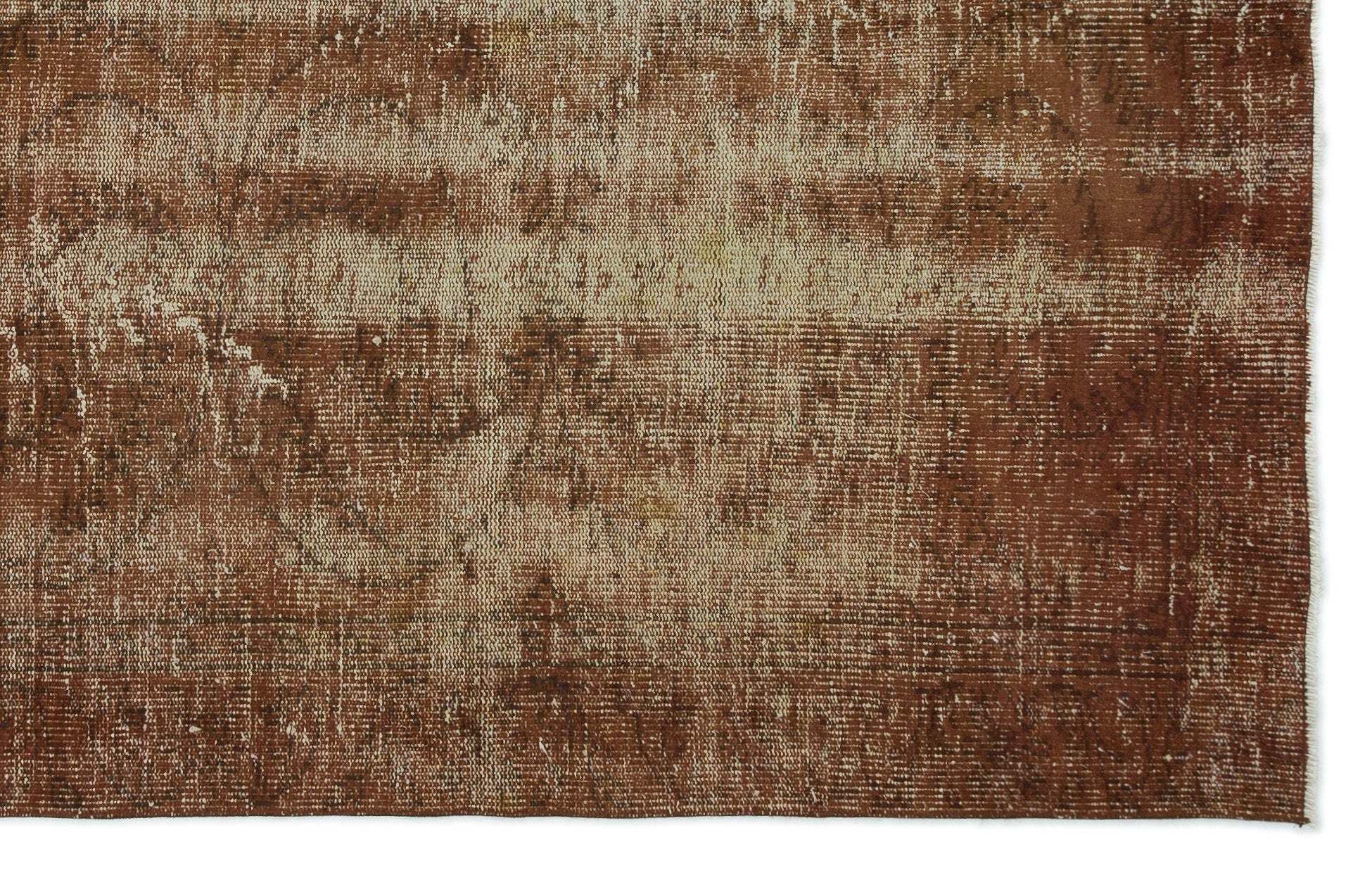 Brown Over Dyed Vintage Rug 5'9'' x 8'11'' ft 175 x 271 cm