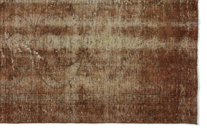 Brown Over Dyed Vintage Rug 5'9'' x 8'11'' ft 175 x 271 cm