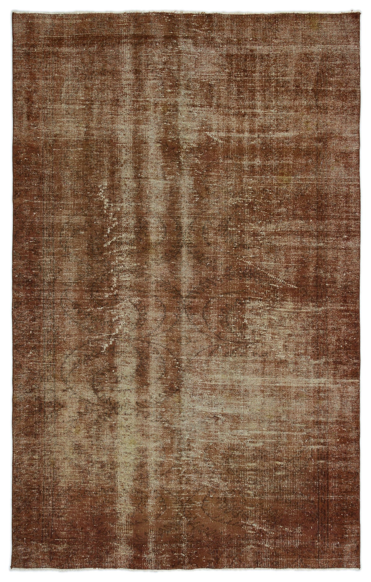 Brown Over Dyed Vintage Rug 5&#39;9&#39;&#39; x 8&#39;11&#39;&#39; ft 175 x 271 cm