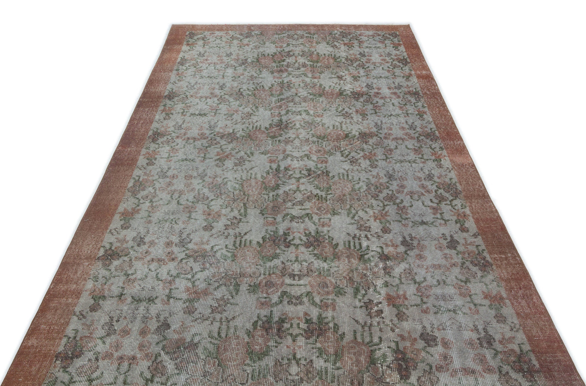 Blue Over Dyed Vintage Rug 5&#39;4&#39;&#39; x 9&#39;6&#39;&#39; ft 163 x 290 cm