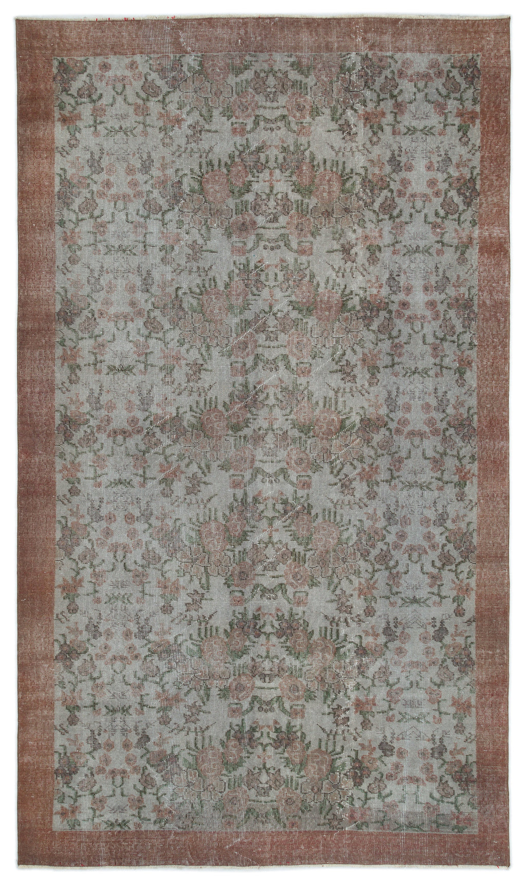 Blue Over Dyed Vintage Rug 5'4'' x 9'6'' ft 163 x 290 cm