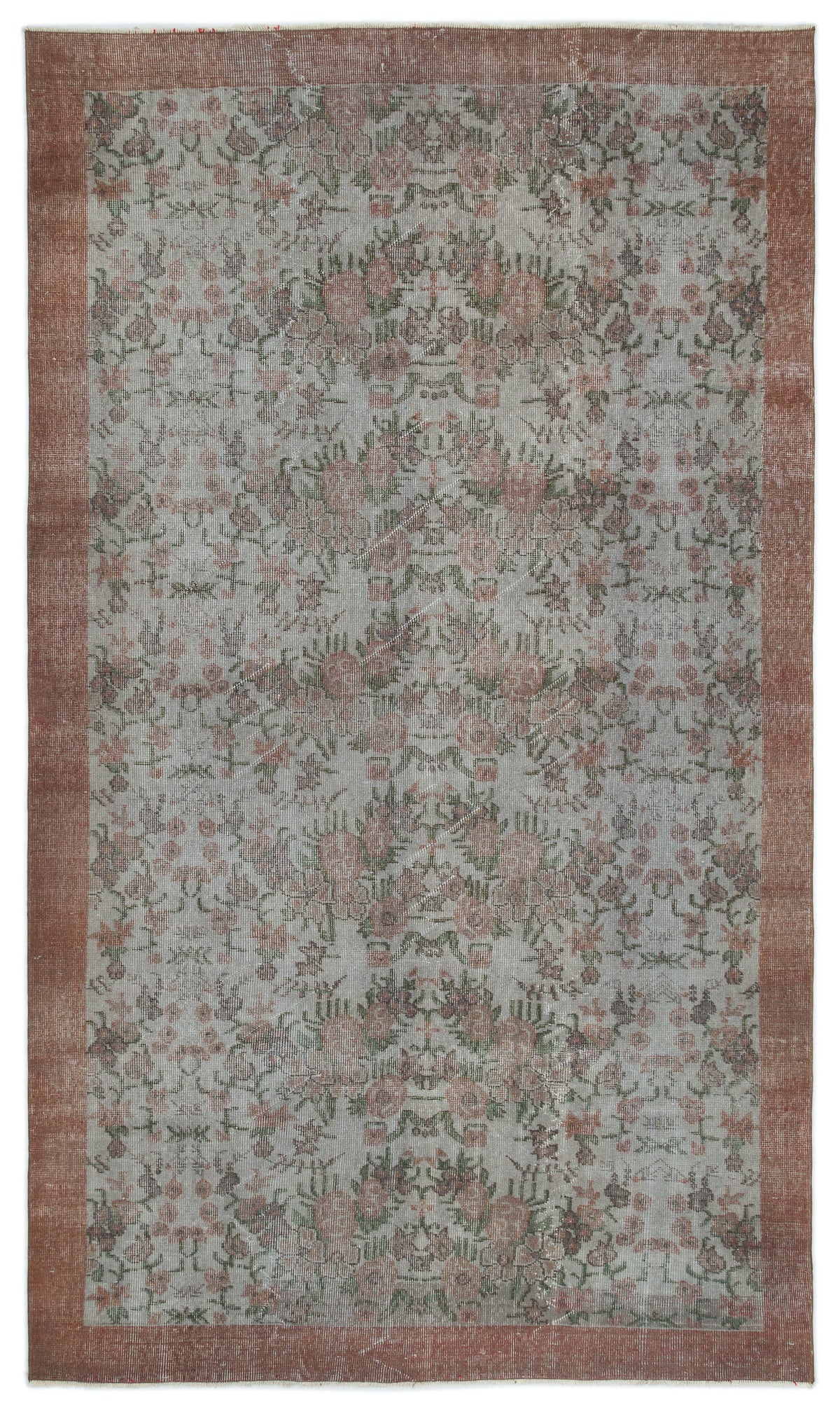 Blue Over Dyed Vintage Rug 5&#39;4&#39;&#39; x 9&#39;6&#39;&#39; ft 163 x 290 cm