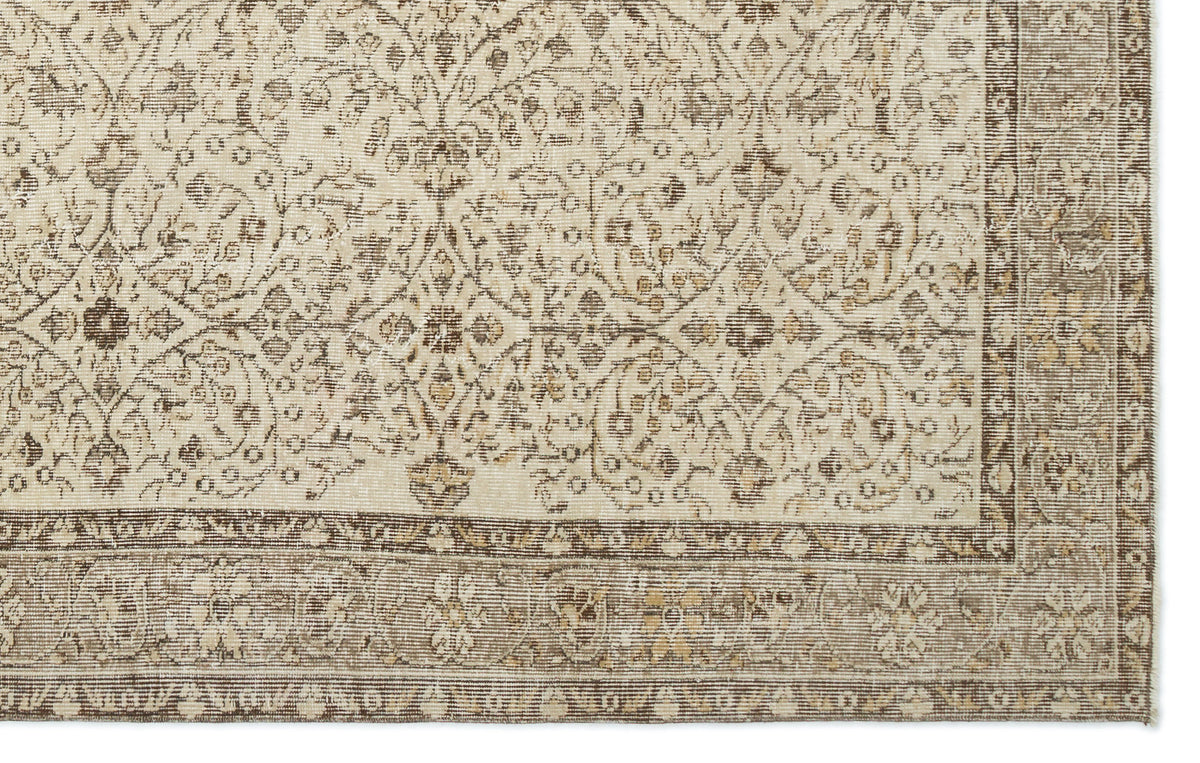 Beige Over Dyed Vintage Rug 5&#39;10&#39;&#39; x 9&#39;2&#39;&#39; ft 177 x 280 cm