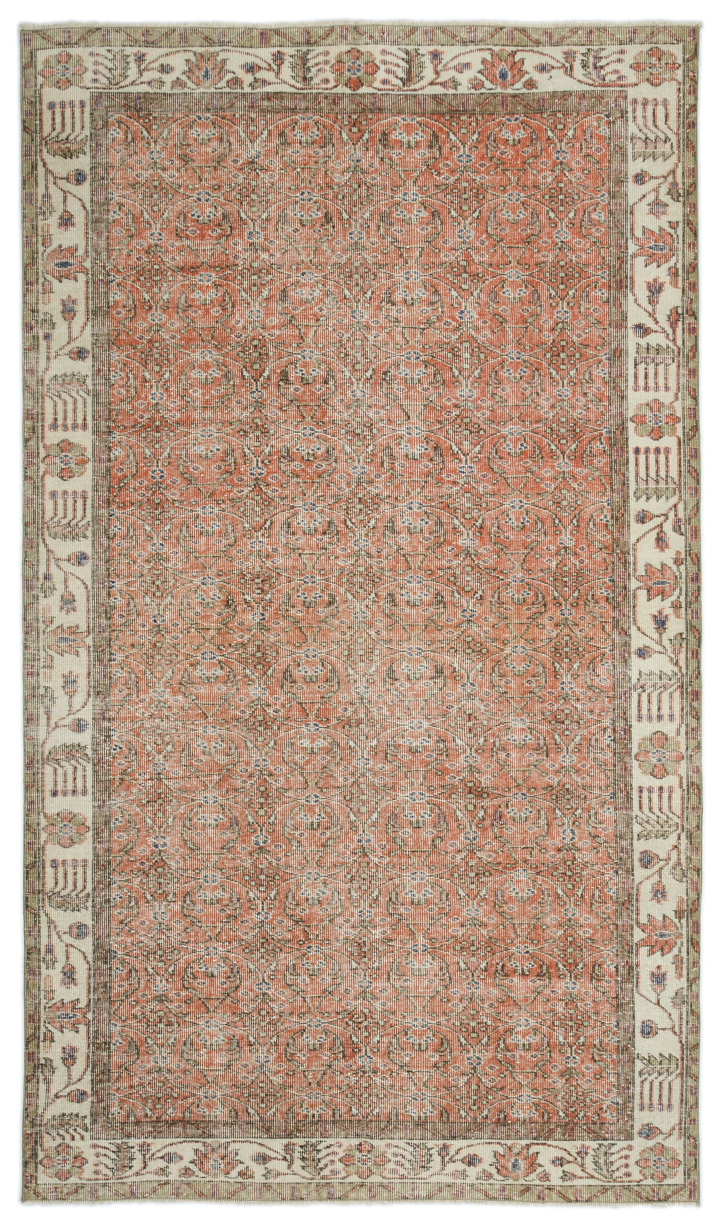 Naturel Over Dyed Vintage Rug 5'7'' x 9'5'' ft 169 x 288 cm