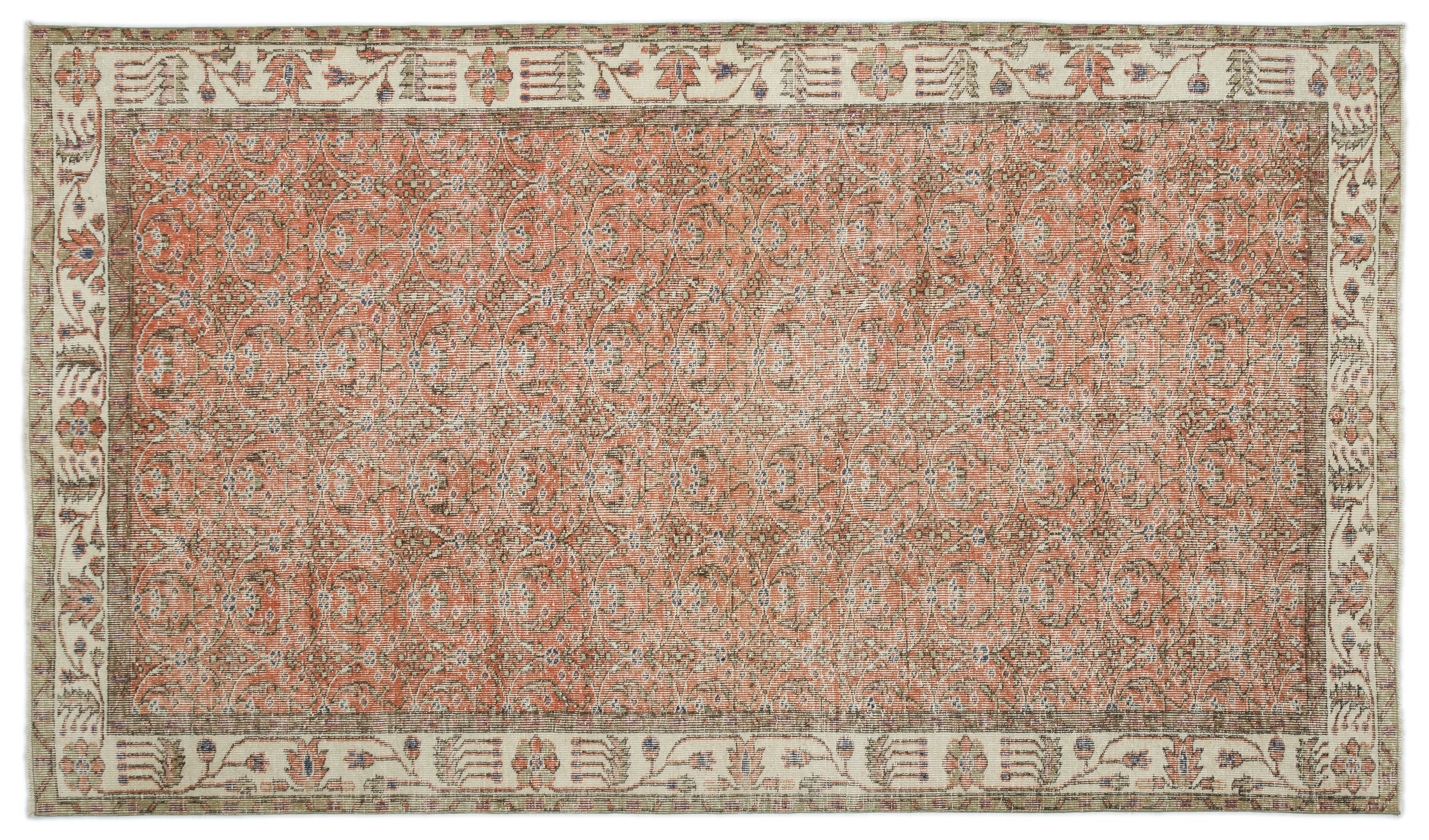 Naturel Over Dyed Vintage Rug 5'7'' x 9'5'' ft 169 x 288 cm