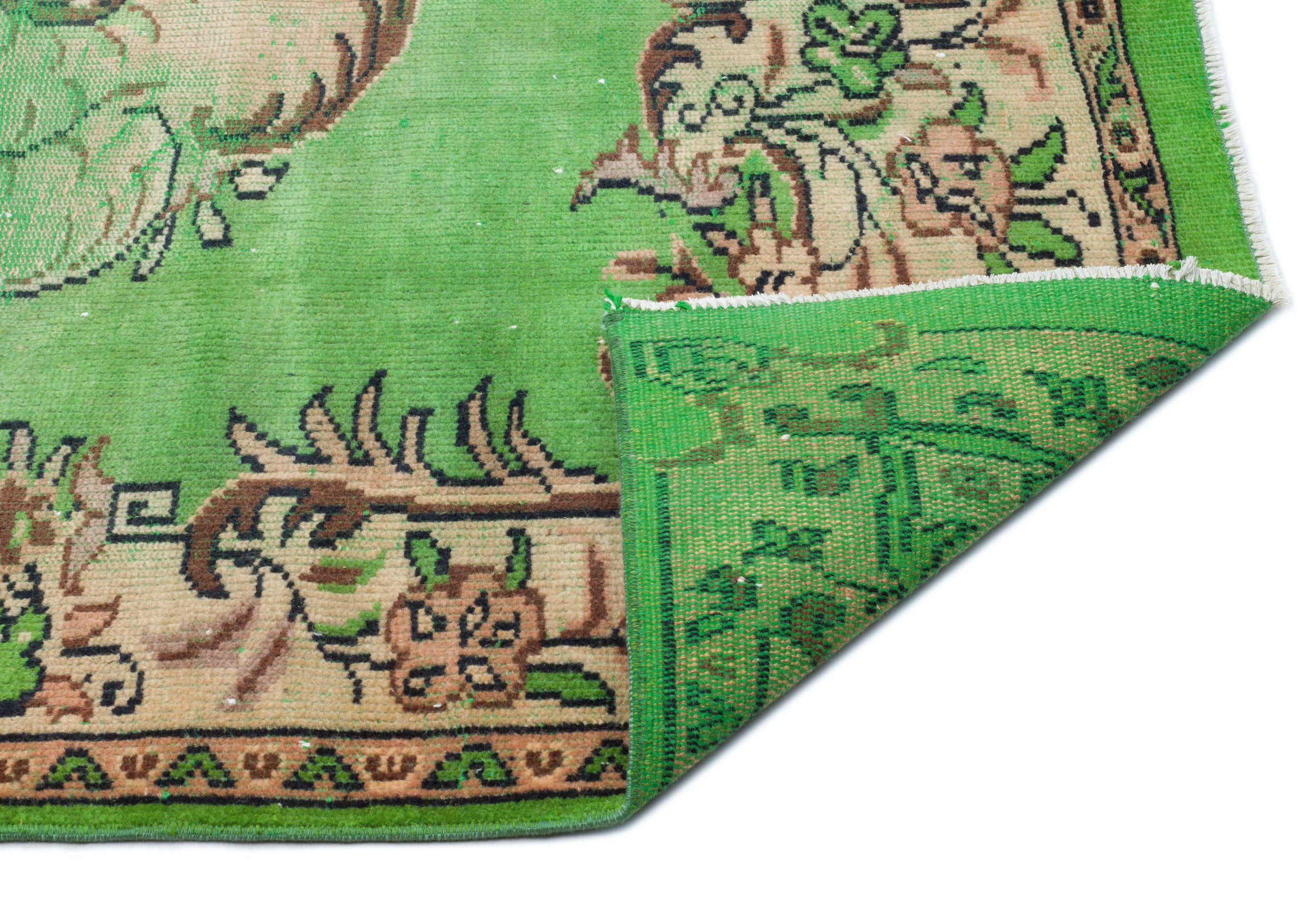 Naturel Over Dyed Vintage Rug 5'6'' x 8'6'' ft 168 x 260 cm