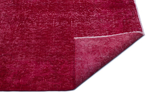 Red Over Dyed Vintage Rug 5'10'' x 9'10'' ft 177 x 300 cm
