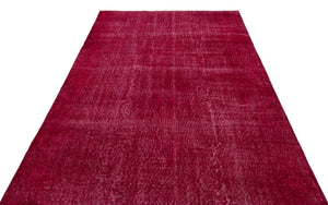 Red Over Dyed Vintage Rug 5'10'' x 9'10'' ft 177 x 300 cm