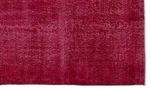 Red Over Dyed Vintage Rug 5'10'' x 9'10'' ft 177 x 300 cm