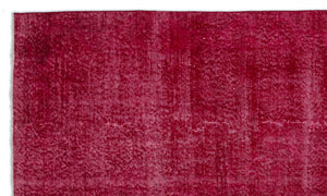 Red Over Dyed Vintage Rug 5'10'' x 9'10'' ft 177 x 300 cm