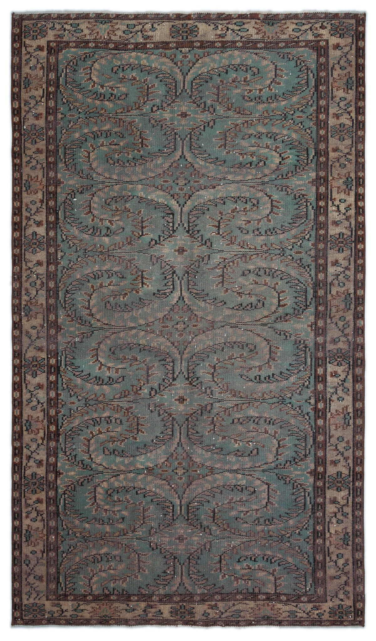 Retro Over Dyed Vintage Rug 5&#39;1&#39;&#39; x 8&#39;10&#39;&#39; ft 154 x 270 cm