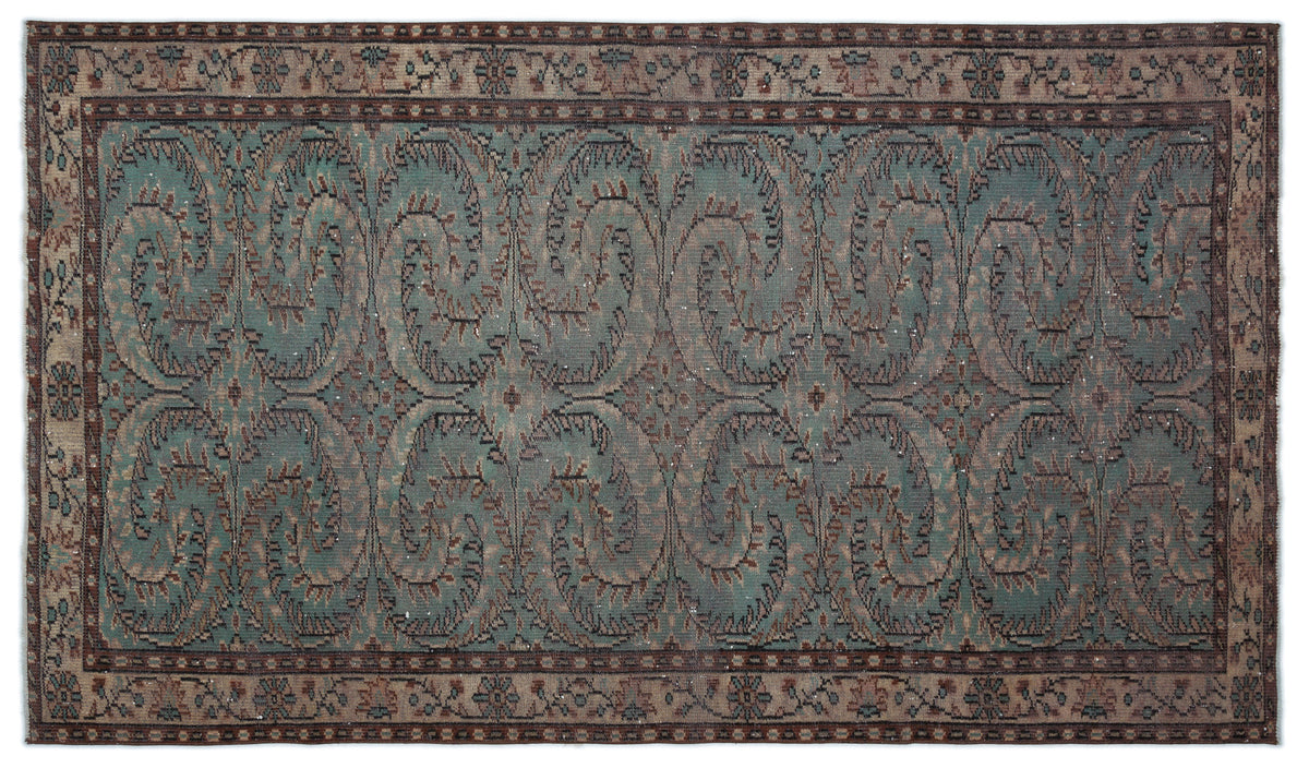 Retro Over Dyed Vintage Rug 5&#39;1&#39;&#39; x 8&#39;10&#39;&#39; ft 154 x 270 cm