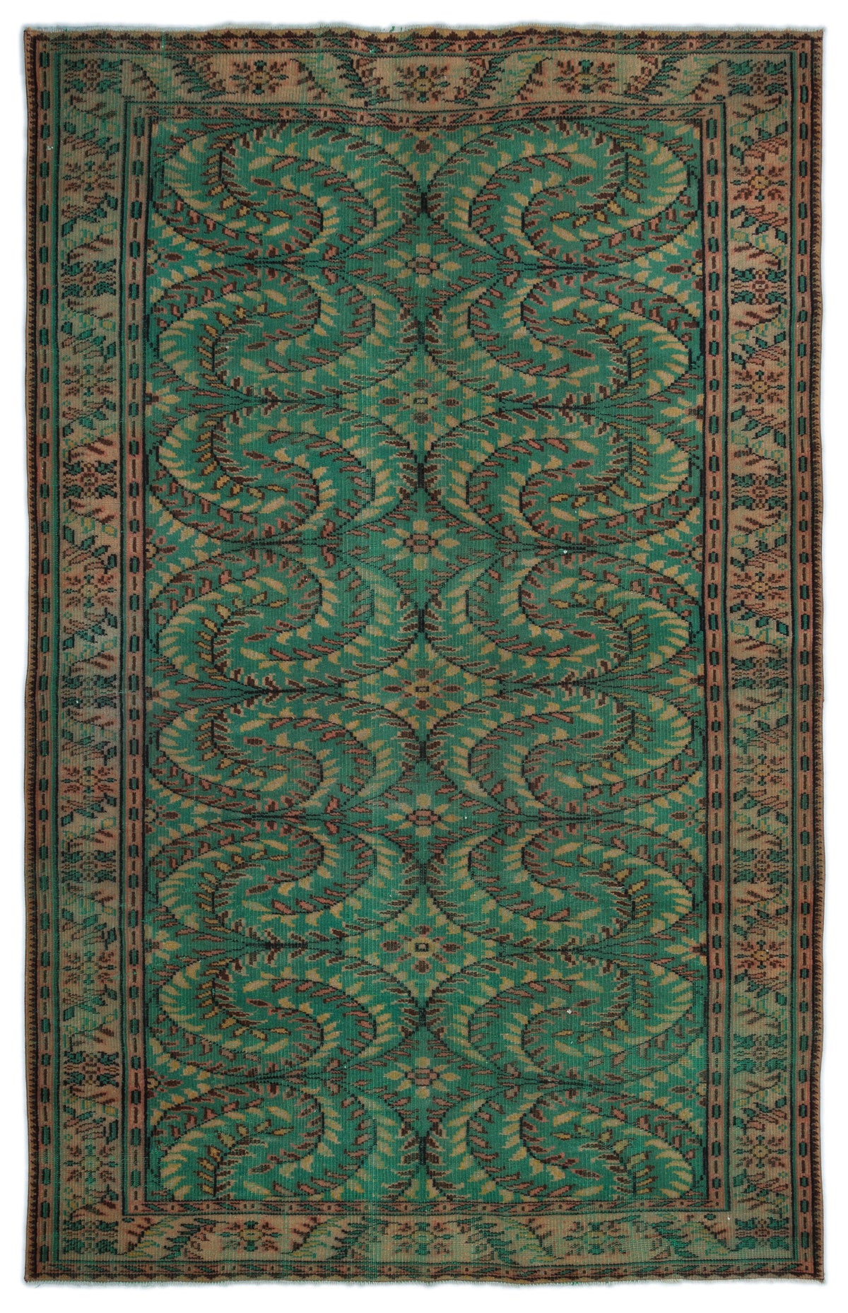 Retro Over Dyed Vintage Rug 5&#39;9&#39;&#39; x 8&#39;12&#39;&#39; ft 175 x 274 cm