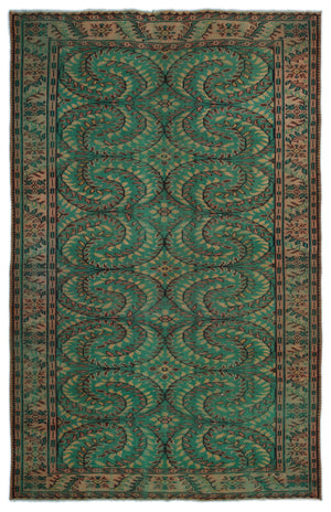 Retro Over Dyed Vintage Rug 5'9'' x 8'12'' ft 175 x 274 cm