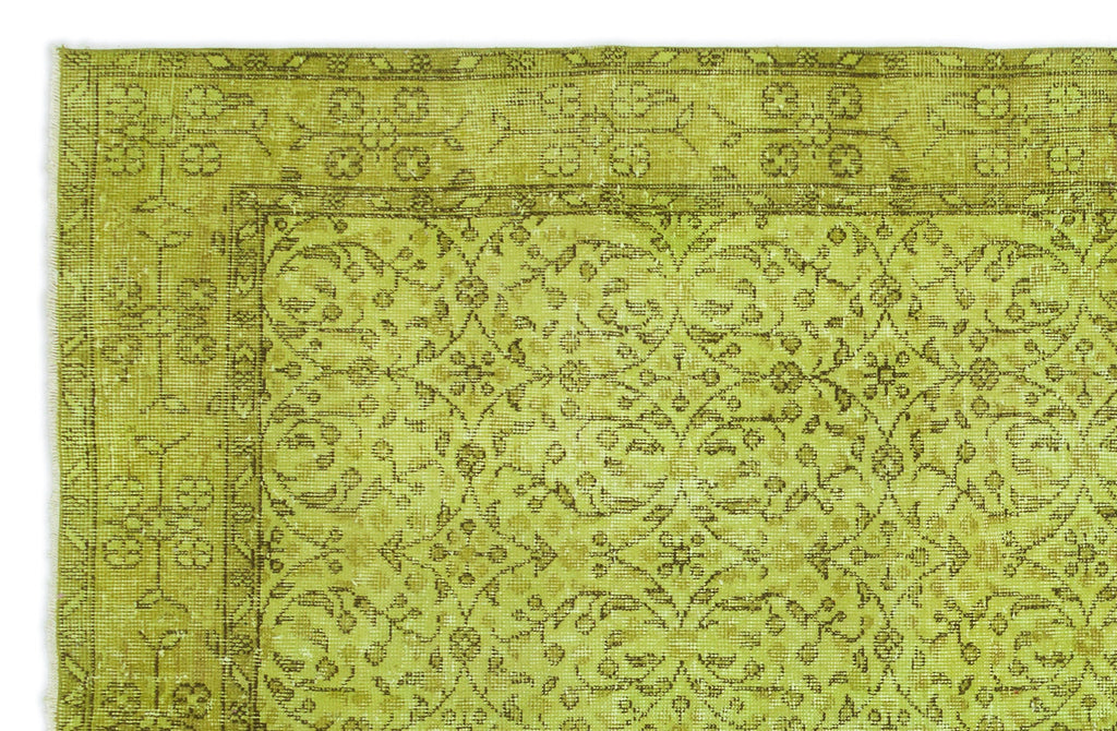 Green Over Dyed Vintage Rug 5'3'' x 8'0'' ft 159 x 245 cm