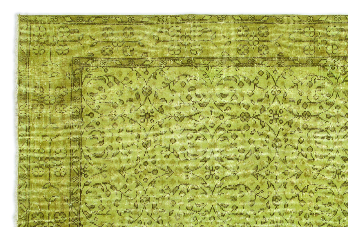 Green Over Dyed Vintage Rug 5&#39;3&#39;&#39; x 8&#39;0&#39;&#39; ft 159 x 245 cm