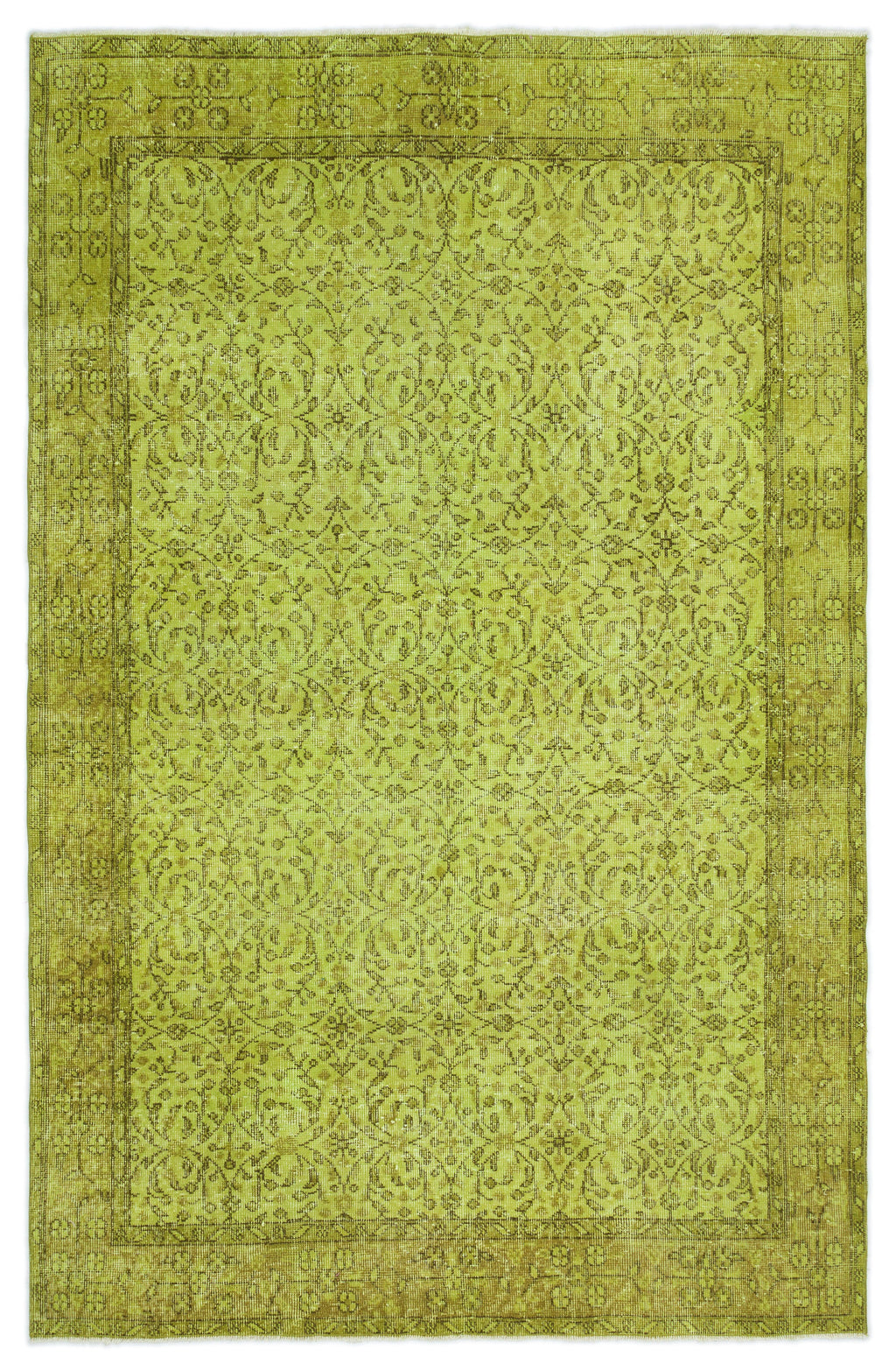 Green Over Dyed Vintage Rug 5'3'' x 8'0'' ft 159 x 245 cm