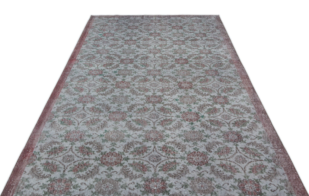 Blue Over Dyed Vintage Rug 5'8'' x 9'4'' ft 173 x 285 cm