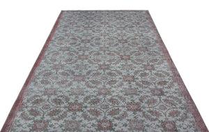 Blue Over Dyed Vintage Rug 5'8'' x 9'4'' ft 173 x 285 cm