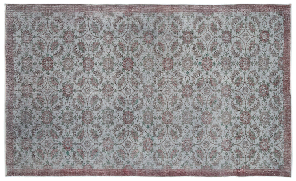Blue Over Dyed Vintage Rug 5'8'' x 9'4'' ft 173 x 285 cm