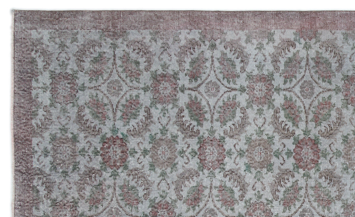 Blue Over Dyed Vintage Rug 5&#39;8&#39;&#39; x 9&#39;4&#39;&#39; ft 173 x 285 cm