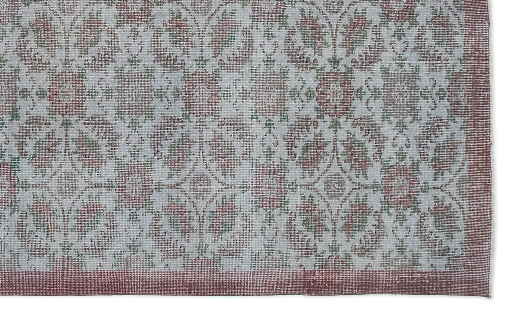 Blue Over Dyed Vintage Rug 5'8'' x 9'4'' ft 173 x 285 cm